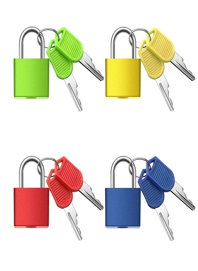 Praha Suitcase Locks with Keys Mini Metal Luggage Locks Keyed Padlocks Multicolor Lock for Suitcase, Backpack, Boxes Laptop Bag School Locker (H773-4PCS Set) - Image 1